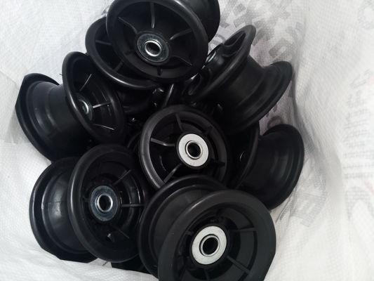 350 4 γκρίζες πλαστικές ρόδες καροτσακιών πλαισίων πνευματικές αντικατάσταση ροδών καροτσακιών χεριών 10 ίντσας
