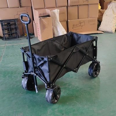 Μαύρο πτυσσόμενο κάρρο βαρέων καθηκόντων 70kg βαγονιών εμπορευμάτων που διπλώνει το κάρρο φεστιβάλ βαγονιών εμπορευμάτων στρατοπέδευσης