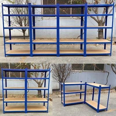 MDF Boltless βαρέων καθηκόντων τοποθετώντας σε ράφι τοποθετώντας σε ράφι ράφι μετάλλων γκαράζ αποθήκευσης 5 σειρών