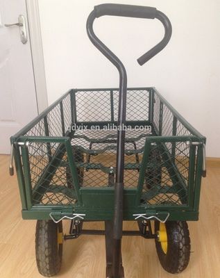 Βαρύ 75L Κήπος Mesh Καροτσάκι με αφαιρούμενες πλευρές πλέγματος για να μετατραπεί σε flatbed, utilitary μεταλλικό βαγόνι
