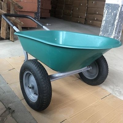 Βαρέων καθηκόντων διπλώνοντας Wheelbarrow χάλυβα 2 ροδών καροτσακιών χεριών πλαστικό πνευματικό ελαστικό αυτοκινήτου