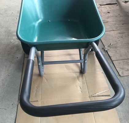 Βαρέων καθηκόντων διπλώνοντας Wheelbarrow χάλυβα 2 ροδών καροτσακιών χεριών πλαστικό πνευματικό ελαστικό αυτοκινήτου
