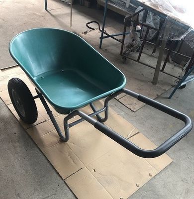 Βαρέων καθηκόντων διπλώνοντας Wheelbarrow χάλυβα 2 ροδών καροτσακιών χεριών πλαστικό πνευματικό ελαστικό αυτοκινήτου