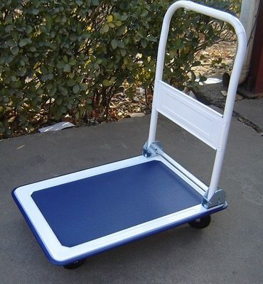 Βαρέων καθηκόντων διπλώνοντας κάρρο 150kg πλατφορμών που κυλά το επίπεδης βάσης κάρρο φορτηγών χεριών κάρρων