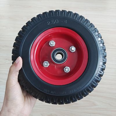 250-4 χειραμάξιο ροδών πλαισίων μετάλλων 8 ίντσας χεριών λαστιχένια ρόδα ροδών καροτσακιών πνευματική